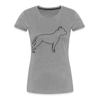 Pitbull Lineart 1 - Women's Premium Organic T-Shirt - navy - Front - Mia (176cm)
