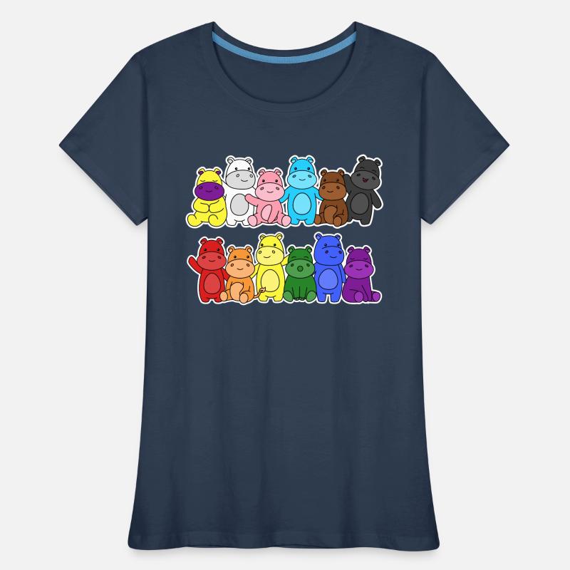 Fierté Progrès Flag Hippopotames Égalité T-shirt bio Premium Femme
