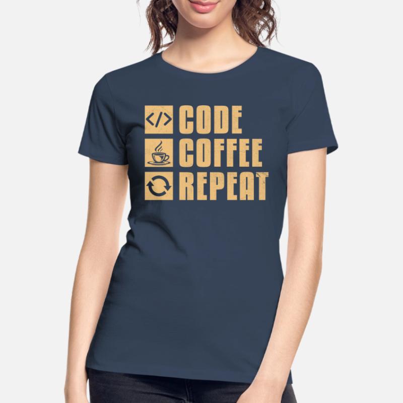 Café Codage Programmeur Codeur Développeur Nerd Coff T-shirt bio Premium Femme