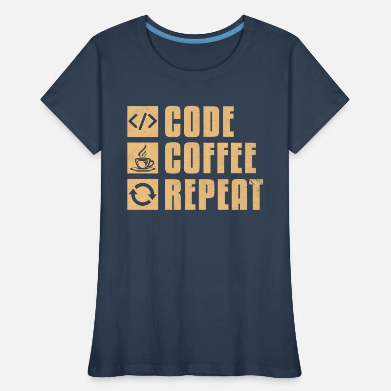 Café Codage Programmeur Codeur Développeur Nerd Coff T-shirt bio Premium Femme