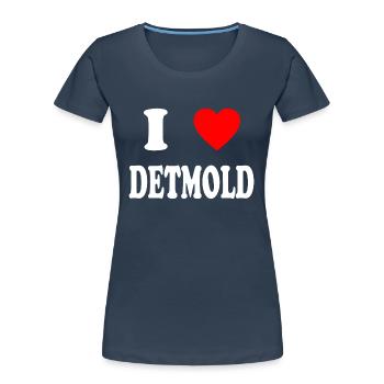 I love Detmold - Frauen Premium Bio T-Shirt - Navy - Vorne - Mia (176cm)