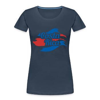 Costa Rica - Frauen Premium Bio T-Shirt - Navy - Vorne - Mia (176cm)