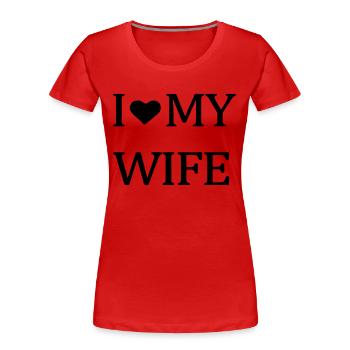 J'aime ma femme. - T-shirt bio Premium Femme - bleu marine - Devant - Mia (176cm)