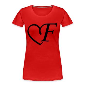 Herz Buchstabe f - Frauen Premium Bio T-Shirt - Navy - Vorne - Mia (176cm)