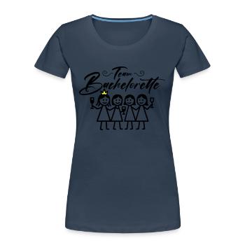 Bachelorette Team Mädels - Frauen Premium Bio T-Shirt - Navy - Vorne - Mia (176cm)