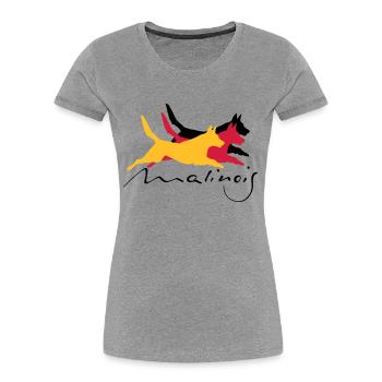 Malinois_german_color - Frauen Premium Bio T-Shirt - Navy - Vorne - Mia (176cm)