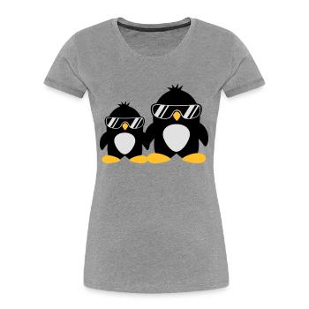 Cool Penguin Dad And Boy - Frauen Premium Bio T-Shirt - Navy - Vorne - Mia (176cm)