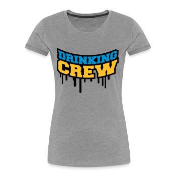 Drinking Crew Graffiti - Frauen Premium Bio T-Shirt - Navy - Vorne - Mia (176cm)