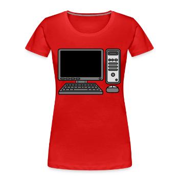 Computer Tastatur Maus Bildschirm - Frauen Premium Bio T-Shirt - Navy - Vorne - Mia (176cm)