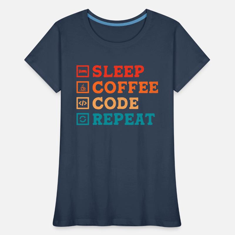 Café Codage Programmeur Codeur Développeur Nerd Coff T-shirt bio Premium Femme
