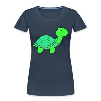 turtle - Women's Premium Organic T-Shirt - navy - Front - Mia (176cm)