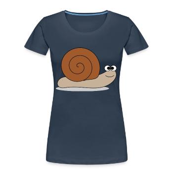 Brown snail - Women's Premium Organic T-Shirt - navy - Front - Mia (176cm)