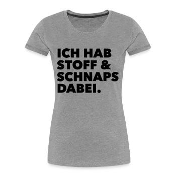 stoff & schnaps - Frauen Premium Bio T-Shirt - Navy - Vorne - Mia (176cm)