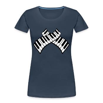 Piano Keys Instrument Playing Classical Music - Women's Premium Organic T-Shirt - navy - Front - Mia (176cm)