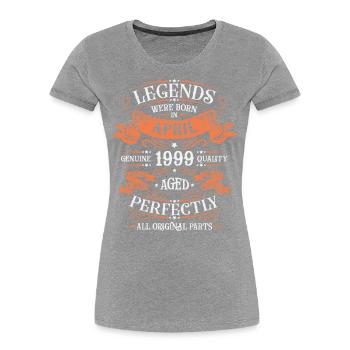1999 April - birthday 1999 legends April - Women's Premium Organic T-Shirt - navy - Front - Mia (176cm)