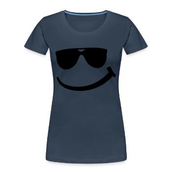 cool_smily_f1 - T-shirt bio Premium Femme - bleu marine - Devant - Mia (176cm)