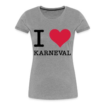 I Love Karneval - Frauen Premium Bio T-Shirt - Navy - Vorne - Mia (176cm)