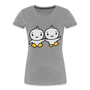 2 friends team couple couple party cool chick cute - Women's Premium Organic T-Shirt - navy - Front - Mia (176cm)
