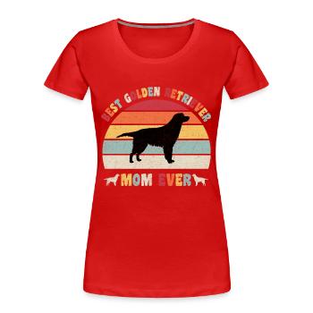 Best Golden Retriever Mom ever dog lovers retro - Women's Premium Organic T-Shirt - navy - Front - Mia (176cm)