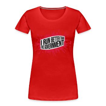 run better than government - Women's Premium Organic T-Shirt - navy - Front - Mia (176cm)