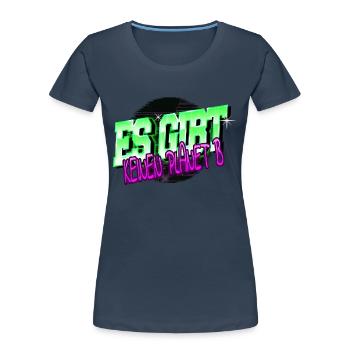 spruch weihnachten witzig veganes essen vegan - Frauen Premium Bio T-Shirt - Navy - Vorne - Mia (176cm)