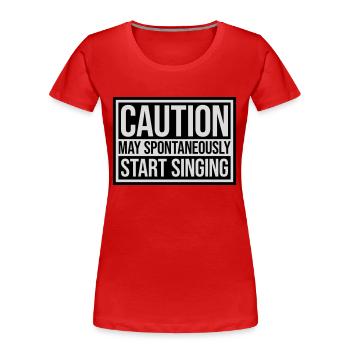 may spontaneously start singing - Women's Premium Organic T-Shirt - navy - Front - Mia (176cm)