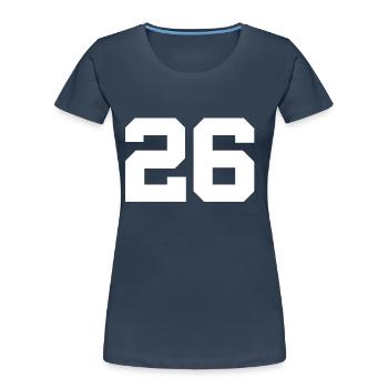 Anzahl 26 - Frauen Premium Bio T-Shirt - Navy - Vorne - Mia (176cm)