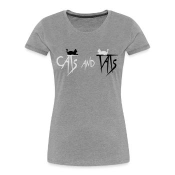 cats and tats Zitat - Frauen Premium Bio T-Shirt - Navy - Vorne - Mia (176cm)