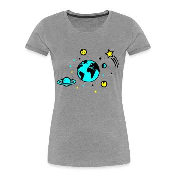 universum 02 - Frauen Premium Bio T-Shirt - Navy - Vorne - Mia (176cm)