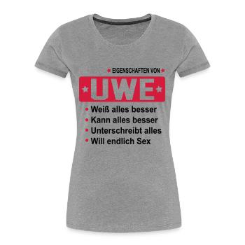uwe - Frauen Premium Bio T-Shirt -  - Vorne - Mia (176cm)