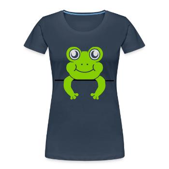 Frog Wall Shield Comic - Women's Premium Organic T-Shirt - navy - Front - Mia (176cm)