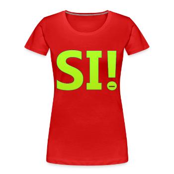 oui chante drôle pas de fille féminisme appliquer toujours - T-shirt bio Premium Femme - bleu marine - Devant - Mia (176cm)