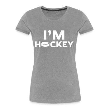 Ich bin Hockey T-Shirt Geschenk - Frauen Premium Bio T-Shirt - Navy - Vorne - Mia (176cm)
