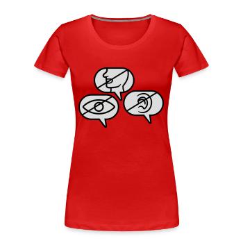 Nicht Sehen Sprechen Hören - Frauen Premium Bio T-Shirt - Navy - Vorne - Mia (176cm)