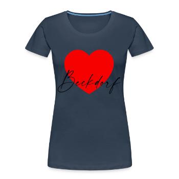 i Love Beckdorf - Frauen Premium Bio T-Shirt - Navy - Vorne - Mia (176cm)