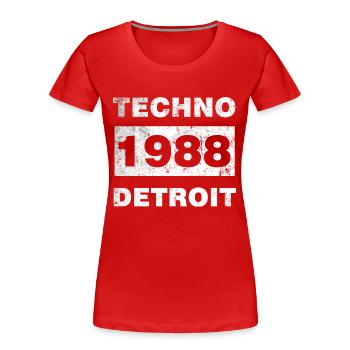 TECHNO MUSIC WHITE - Women's Premium Organic T-Shirt - navy - Front - Mia (176cm)