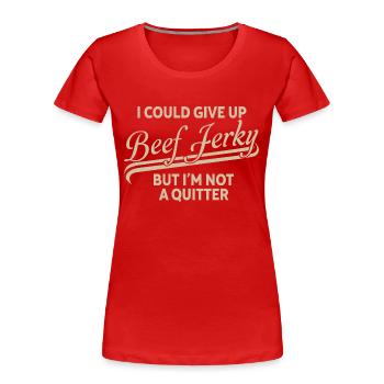 Ich könnte Beef Jerky aufgeben, aber ich bin kein - Frauen Premium Bio T-Shirt - Navy - Vorne - Mia (176cm)
