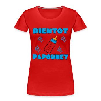 BIENTOT PAPOUNET - T-shirt bio Premium Femme - bleu marine - Devant - Mia (176cm)