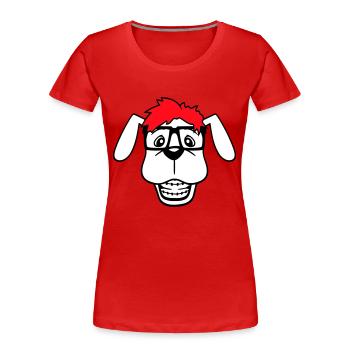 Hund Nerd Hornbrille Geek Zahnspange Schlau Lustig - Frauen Premium Bio T-Shirt - Navy - Vorne - Mia (176cm)