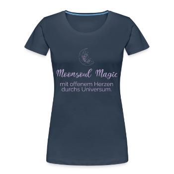 Mounsoul Magic - Herzensreise durchs Universum - Frauen Premium Bio T-Shirt - Navy - Vorne - Mia (176cm)