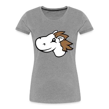 Horse Cute Pony Foal Fast Riding Comic Rider - Women's Premium Organic T-Shirt - navy - Front - Mia (176cm)