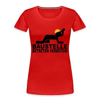 construction site to enter forbidden - Women's Premium Organic T-Shirt - navy - Front - Mia (176cm)