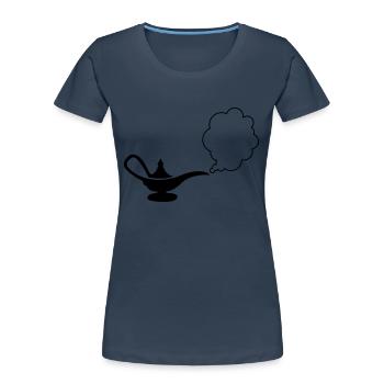 wunderlampe_01 - T-shirt bio Premium Femme - bleu marine - Devant - Mia (176cm)
