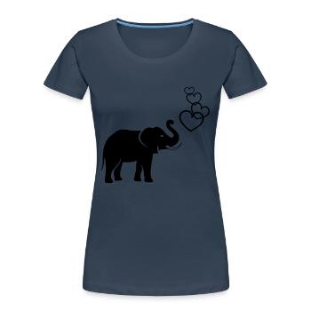 elefanten_love_02 - T-shirt bio Premium Femme - bleu marine - Devant - Mia (176cm)