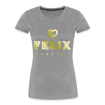 Félix Herz - T-shirt bio Premium Femme - bleu marine - Devant - Mia (176cm)