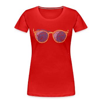Laby Sonnenbrille 1 - Frauen Premium Bio T-Shirt - Navy - Vorne - Mia (176cm)