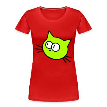Neugierige Katze Guckt Lustig Ulkig Albern Komisch - Frauen Premium Bio T-Shirt - Navy - Vorne - Mia (176cm)