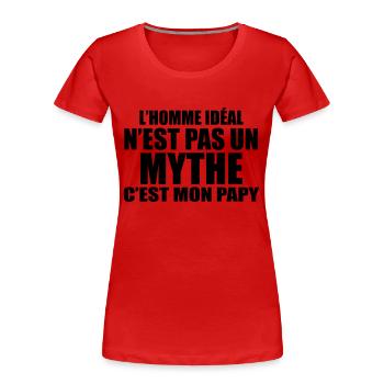 l'homme idéal n'est pas un mythe c'est mon papy - T-shirt bio Premium Femme - bleu marine - Devant - Mia (176cm)