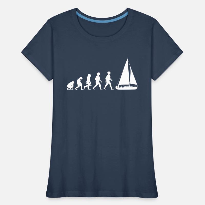 Evolution sailing sailboat sailing ship Women's Premium Organic T-Shirt