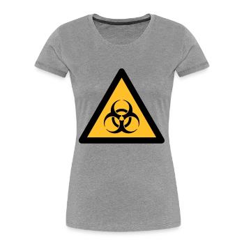 Gefahrensymbol - Biohazard (2-farbig) - Frauen Premium Bio T-Shirt - Navy - Vorne - Mia (176cm)